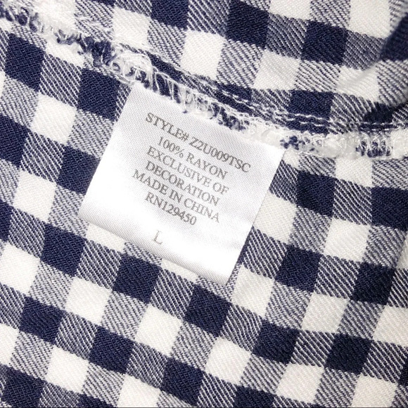 COMO VINTAGE large gingham floral flannel top - Picture 8 of 13